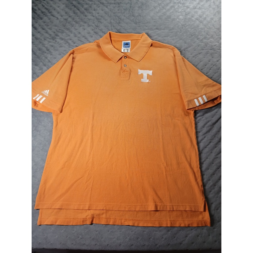 VTG 97-99 Adidas Tennessee Volunteers Polo Shirt Mens 2XL Orange Short Sleeve